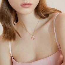 TOUPOP Dây chuyền chữ cái trái tim cho phụ nữ vàng hồng S925 bạc nguyên chất Moissanite mặt dây chuyền chữ L sinh nhật kỷ niệm đám cưới bảng chữ cái từ A đến Z quà tặng trang sức cho vợ bạn gái ngày lễ tình nhân của cô ấy - L - Xem 3