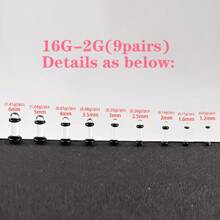 10个/18个/套 黑色单喇叭玻璃耳塞扩耳器，短锥形耳廓扩张器，舒适耳廓扩张器带橡胶圈，疯狂圆顶人体穿刺饰品套装 - 玻璃套裝 - 查看 14