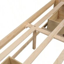 Full Size Platform Bed With 6 Storage Drawers, Antique Natural - 仿古天然+MDF+LVL 如圖所示 - 查看 11