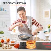 IsEasy Electric Cooktop 30 Inch Ceramic Stove 4 Burners Built-In Stove Top Electric Hot Plate Satin Glass Cooktop In Black, Control By Knob/Timer/Child Safety Lock/9 Power Levelsr/220-240V 6700W - US A Type Plug(110-127V) - View 9