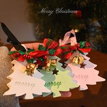 1 đồ trang trí treo thơm hình cây thông Noel có chuông gió, thích hợp cho tủ quần áo, tủ, đồ trang trí phòng ngủ, mặt dây chuyền ô tô, đồ trang trí hương liệu thạch cao, quà tặng nhỏ - nhiều màu - Xem 1