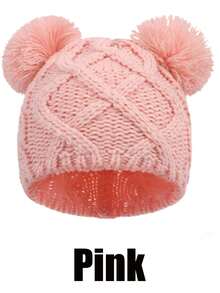 1pc 0-6Months / 6-18Months Baby Pompom Beanie, Infant Knit Winter Hat For Boys & Girls, Cute Warm Earflap Knitted Newborn Baby Cap