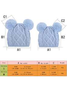 1pc 0-6Months / 6-18Months Baby Pompom Beanie, Infant Knit Winter Hat For Boys & Girls, Cute Warm Earflap Knitted Newborn Baby Cap