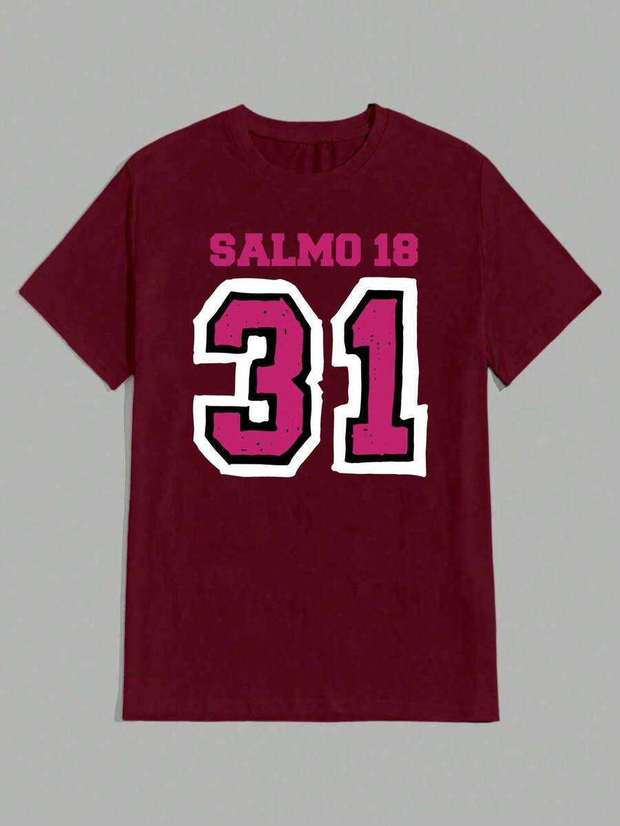 Psalm 18 Gospel Religious Unisex T-Shirt 100% Cotton New Release Shipping Various Colors!! - 紫紅色 - 查看 1