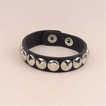 Brazalete ajustable con pinchos góticos punk de 2024, brazalete de cadenas negro con tachuelas para mujeres y hombres - Negro - Ver 6