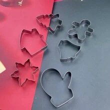 5 pièces/6 pièces, Moule à biscuits de Noël en acier inoxydable, Emporte-pièce à biscuits, Fournitures de cuisson de pâtisserie, Outil de fabrication de fondant.