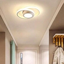 1 件装现代 LED 吸顶灯，220V 圆形嵌入式吸顶灯具，小型吸顶灯，靠近天花板灯，适用于走廊客厅卧室厨房入口黑白，白光/暖光 - 吊燈1 - 查看 5