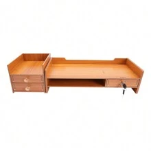 Computer Monitor Stand, Computer Rack With Drawers, Monitor Stand - Redwood - View 6