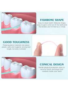 200/400pcs Disposable Household Boxed Toothpicks, Portable Ultra-Fine Double-Ended Toothpick Brushes, Disposable Plastic Toothpicks, Teeth Cleaning Interdental Brushes, Oral Care Toothpicks, Randomly Shipped In Two Packaging Options - Multicolor - View 4