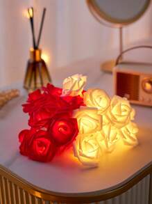 1 件 10/20 LED 玫瑰花仙子灯串，由电池供电（不含电池），非常适合婴儿房装饰、女孩房装饰、生日派对、婚礼、求婚、礼物等。婴儿送礼会家庭装饰礼物 - 彩色 - 查看 8