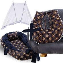 MeF Mae e Filho Baby Crib Reducer Nest Kit + Breastfeeding Pillow + Removable Portable Mosquito Net - 泰德海洋熊 - 查看 1
