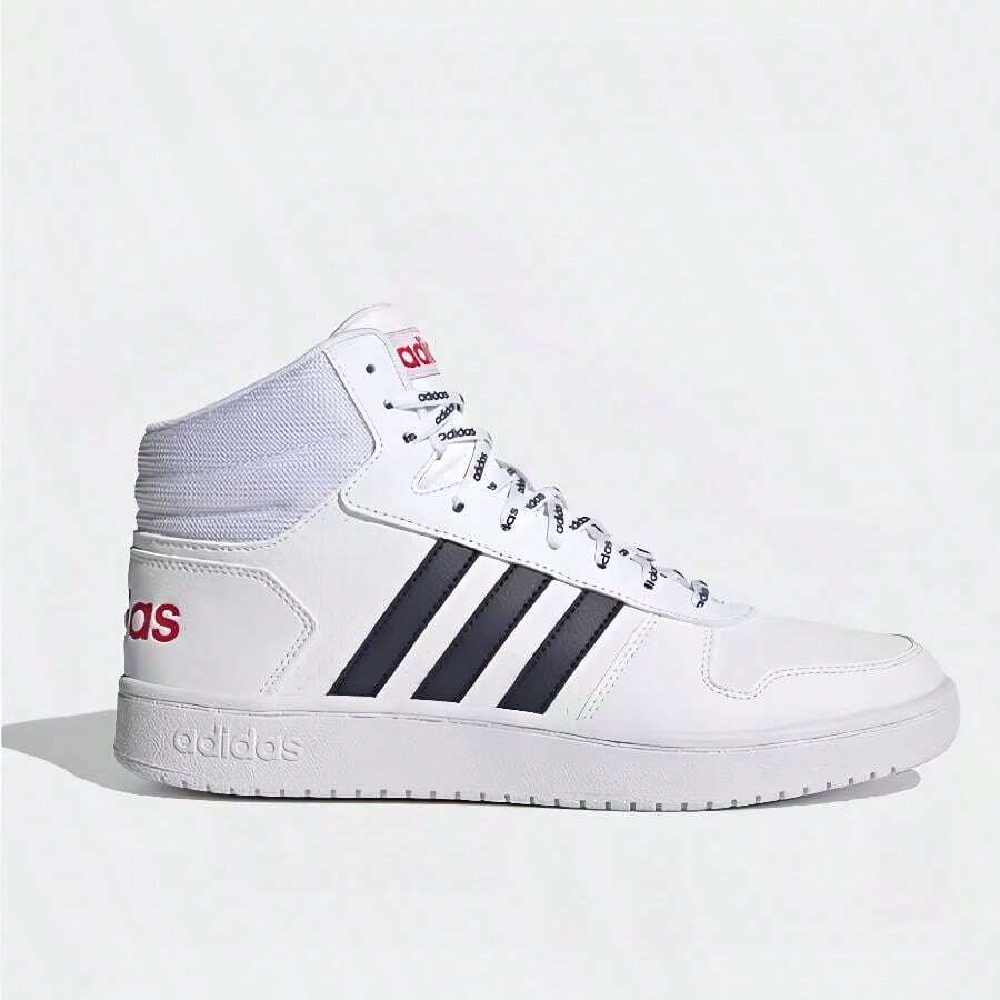 Adidas Giày thể thao cổ cao thời trang thường ngày buộc dây màu tương phản HOOPS 2.0 - trắng - Xem 1