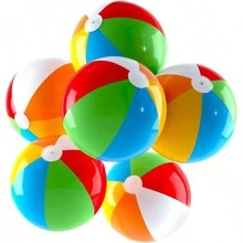 25cm Large Size Four-Color Beach Ball Swimming Pool Inflatable Color Ball Adult Summer Water Play Toys Gifts Party Beach Sanding Toys Gift Inflatable Balloon Beach Ball - Multicolor - View 1