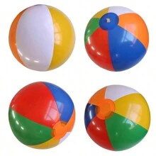 25cm Large Size Four-Color Beach Ball Swimming Pool Inflatable Color Ball Adult Summer Water Play Toys Gifts Party Beach Sanding Toys Gift Inflatable Balloon Beach Ball - Multicolor - View 6