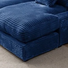 74.8" Modern Luxury Twins Sofa Couch For Living Room Quality Corduroy Upholstery Sleeper Sofa Bed Daybed Navy Blue - Navy Blue+Corduroy+2 Seat as Pic - View 6