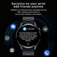 ESFOE 智能手表 260 毫安时电池 智能通话 防水 睡眠监测 跑步计时器 运动记录追踪 时尚男女手表 - 黑色 - 查看 4