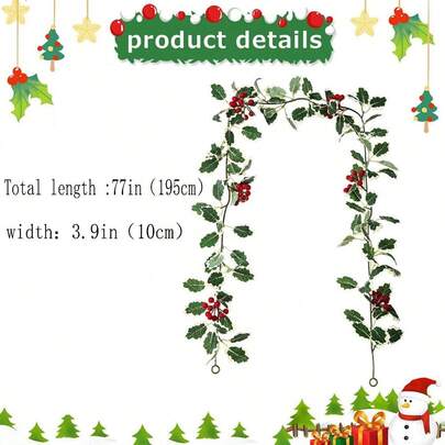1 Piece Of Christmas Rattan Decoration Indoor Wreath Interior Front Door Decoration Festive Wreath Christmas Lighting Wreath Artificial Christmas Wreath PVC Props Red Berry Garland Christmas Decoration Artificial Wreath Interior & Outdoors Home Garden Door Fireplace Flexible Decoration Table Farmhouse Front Tree Decoration Winter Holidays New Year's Decoration