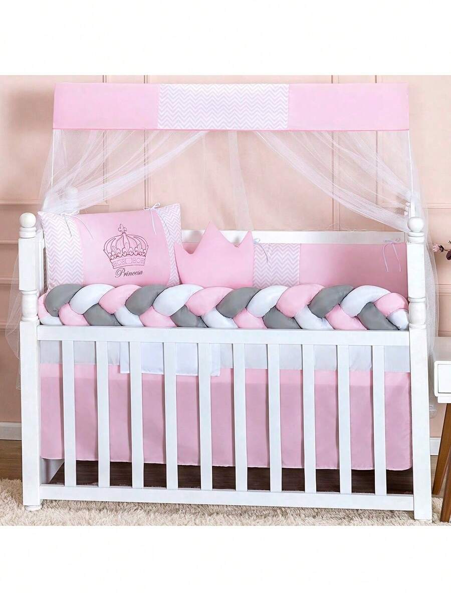 COMPLETE AMERICAN AND NATIONAL SLIM BABY CRIB KIT, FITS CRIB WITH MATTRESS UP TO 130CM X 70CM PROMOTION - 粉紅皇冠 - 查看 1