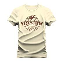 Unisex Printed Cotton T-Shirt Comfortable Peão Agro Life T-Shirt - 奶油色 - 查看 1