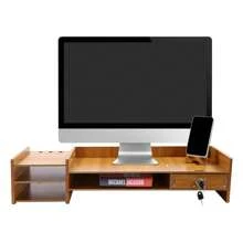 Computer Monitor Stand, Computer Rack With Drawers, Monitor Stand - Ginger - View 5