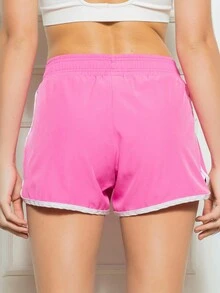 Women's Gym Shorts Kit 2 Loose Fitness Fashion Casual Workout Walking Running Yoga Workout Fitness Fit Running High Waist - 粉紅色和綠色 - 查看 5