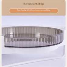 1pc Swivel 360° Gray & White Kitchen Spice Rack, Rotating Bathroom Corner Triangular Storage Shelf, Large Capacity, Detachable Side Hooks, Bottom Bar For Hanging Items, Wall-Mounted Storage Rack - Seasoning Rack - View 9