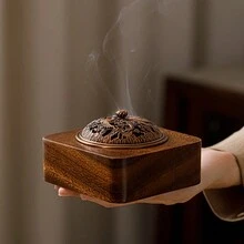 Chinese Style Creative Walnud Wood Incense Burner For Aromatic Incense And Home Decor - Multicolor - View 5