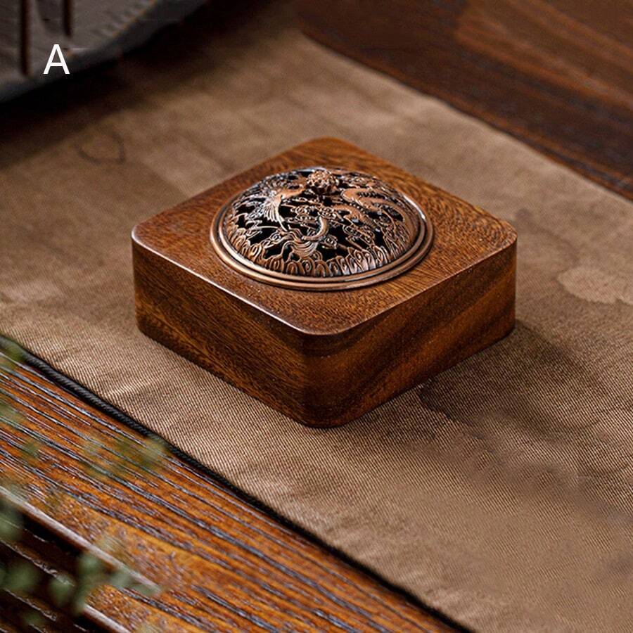 Chinese Style Creative Walnud Wood Incense Burner For Aromatic Incense And Home Decor - Multicolor - View 1