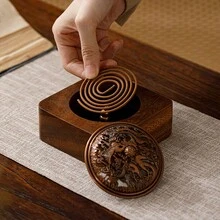 Chinese Style Creative Walnud Wood Incense Burner For Aromatic Incense And Home Decor - Multicolor - View 3