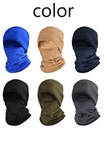 1 chiếc mũ len mùa đông cho nam, mũ đi xe đạp ngoài trời, mặt nạ giữ ấm cổ đa chức năng, mũ trượt tuyết chống gió, mũ thể thao bằng lông cừu - Nhiều màu - Xem 2