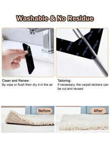 1/4/8 Pcs Carpet Grippers, Reusable Polyurethane Non-Slip Washable Carpet Tape, Prevent Carpet Slipping Or Curling At Corners, Suitable For Various Carpet Sizes, Great Gift For Mom Gifts Birthday Graduation