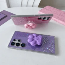 黑色大孔TPU软壳星空闪光DIY可爱猫爪可调节支撑保护壳兼容Apple Iphone11/12/13/14/15/16promax，三星S22 / S23FE / S24U / A55 / A05 / A05s / A34 / A24 / A12 / A13Redmi Note11/12/13pro +，小米13C，OPPO RENO 11F / RENO12，Infinix，华为P30LITE / P70PRO，荣耀90LITE / 70LITE / X8B / X9A，VIVO和其他IPHONE手机壳 - 黑色 - 查看 5