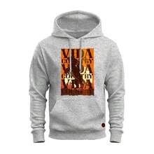 Sweatshirt Cold Weather Kangaroo Printed Cotton Country Life Chicote - Grey - View 1
