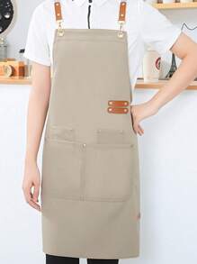 1件装新款围裙奶茶蛋糕水果店服务员制服咖啡厅餐厅围兜防水防油烹饪围裙男女通用 - 彩色 - 查看 20