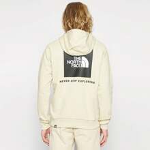 The North Face Mens Reglan Red Box Hoodie Overhead Hooded Sweatshirt - Beige - View 2