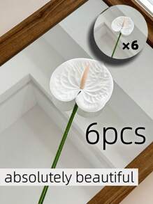 1/2/4/6 件仿真红掌百合花，适用于婚礼、办公室派对、酒店、家居餐桌装饰、情人节、生日毕业典礼、家居装饰、返校装饰、学校用品 - 多色 - 查看 29