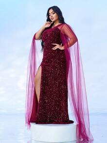 seomiscky Plus Size Shiny Beaded Camisole Bodycon Party Dress