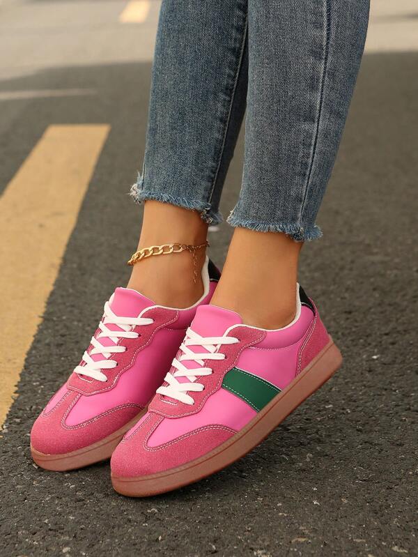 Women Fashion Sneakers, Casual Soft Bottom Anti-Slip Lace-Up Running Shoes For Daily Wear