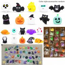 南瓜壳配麻糬鱿鱼玩具迷你可爱麻糬挤压玩具麻糬玩具节日派对最受欢迎礼物 - 款式随机（颜色款式配件随机） - 彩色 - 查看 6