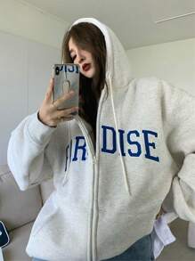 Oversize Loose Thick Sweatshirt Jacket For Women, Fall & Winter, Korean Style,Long Sleeve Tops