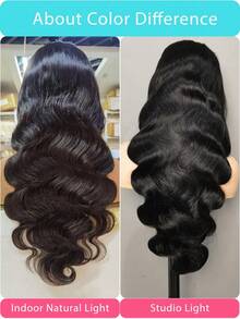 Tóc giả ren phía trước 13X6 Body Wave Tóc giả ren phía trước bằng tóc thật dành cho phụ nữ Tóc giả bằng tóc tự nhiên Tóc giả ren phía trước Body Wave trong suốt Tóc giả không keo 180 độ dày Tóc giả không keo nhổ sẵn Tóc em bé - màu đen - Xem 6