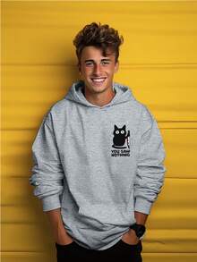 Cute Bad Mood Cat Kitten Sweatshirt Ref 0215 NERD VEST - 灰色 - 查看 3