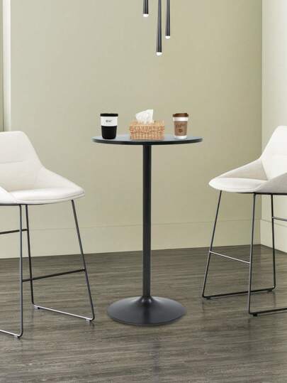 DOPINMIN Round Bar Table 40" Height Modern Pub Table With Solid Top And Sturdy Metal Base, High Top Table For Kitchen, Dining Room, Bistro, Cocktail