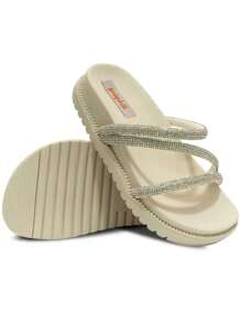 Sandalia Papete Birken Feminina Nº 28ao36 Rasteira Infantil Brilho Strass 04.72J