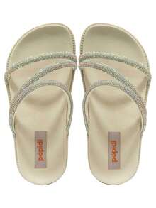 Sandalia Papete Birken Feminina Nº 28ao36 Rasteira Infantil Brilho Strass 04.72J