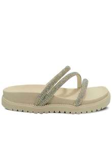 Sandalia Papete Birken Feminina Nº 28ao36 Rasteira Infantil Brilho Strass 04.72J