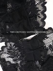 FINETOO 5 Pcs Women Sexy Lace Floral Pattern Boxer Briefs Panties - Multicolor - View 9