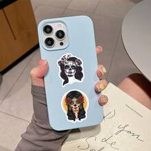 60 piezas Pegatinas con estampado de calavera adecuadas para decorar computadora, escritorio, casco, monopatín, guitarra, taza, equipaje, cuaderno - Multicolor - Ver 4