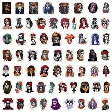 60 piezas Pegatinas con estampado de calavera adecuadas para decorar computadora, escritorio, casco, monopatín, guitarra, taza, equipaje, cuaderno - Multicolor - Ver 3