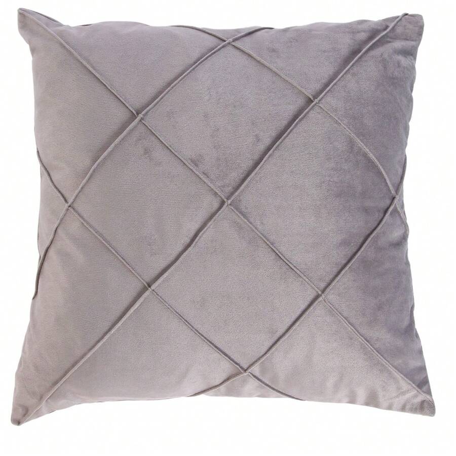 Plain Velvet Cushion Cover Size 45x45cm Soft Touch Sophisticated Invisible Zipper Quality Elegant Luxurious Decoration - Xám - Xem 1